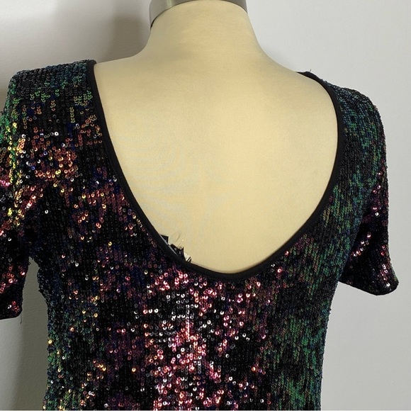 Evereve Sanctuary The Glimmer Top Black Multicolor Sequin - Picture 5 of 15